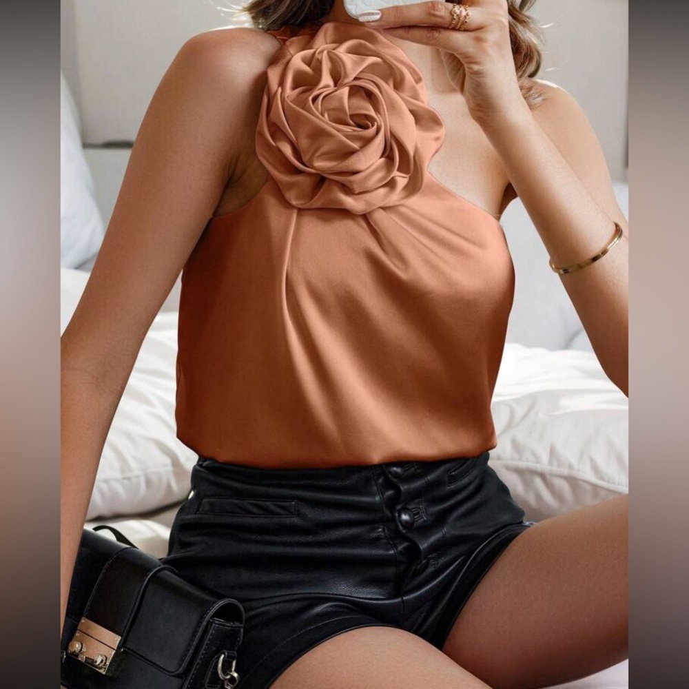 Elegant Brown Floral Top